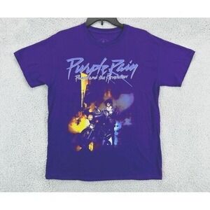 The Prince Estate Shirt Adult Medium M Purple Rain Tee Short Sleeve Cotton Mens